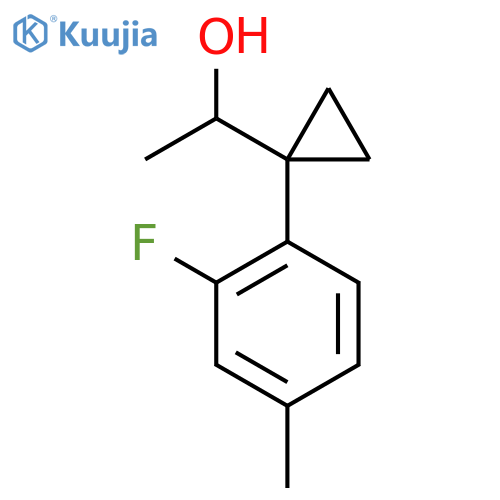 1-1-(2-fluoro-4-methylphenyl)cyclopropylethan-1-ol structure