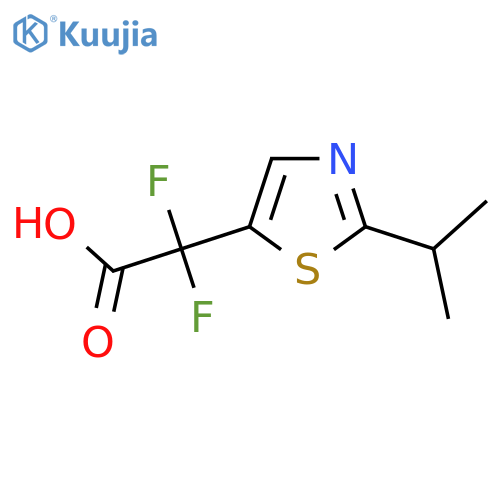 2,2-difluoro-2-2-(propan-2-yl)-1,3-thiazol-5-ylacetic acid structure