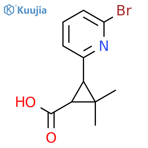 3-(6-bromopyridin-2-yl)-2,2-dimethylcyclopropane-1-carboxylic acid structure