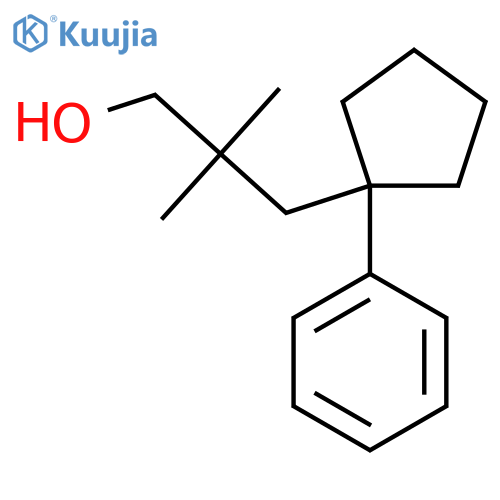 2,2-dimethyl-3-(1-phenylcyclopentyl)propan-1-ol structure