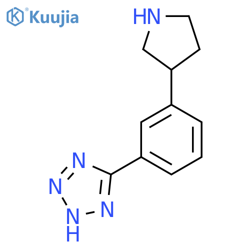 5-3-(pyrrolidin-3-yl)phenyl-1H-1,2,3,4-tetrazole structure