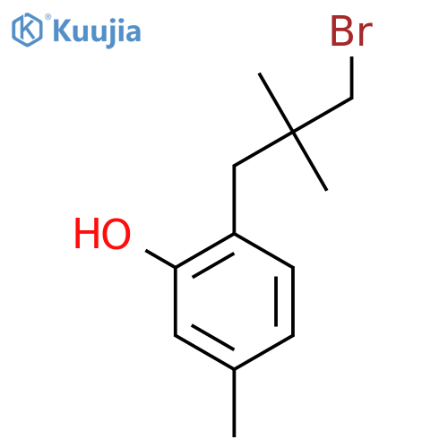 2-(3-bromo-2,2-dimethylpropyl)-5-methylphenol structure
