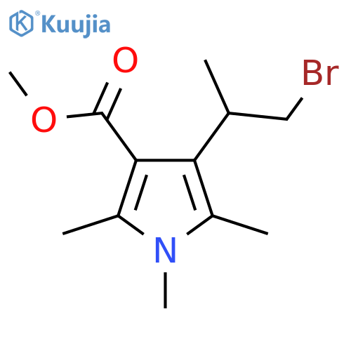 methyl 4-(1-bromopropan-2-yl)-1,2,5-trimethyl-1H-pyrrole-3-carboxylate structure
