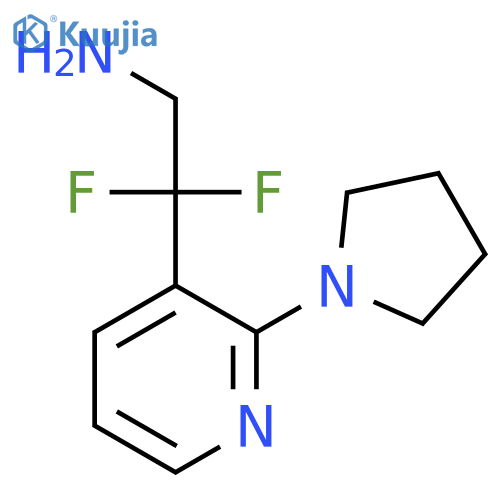 2,2-difluoro-2-2-(pyrrolidin-1-yl)pyridin-3-ylethan-1-amine structure