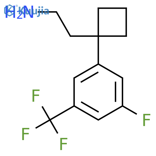 2-{1-3-fluoro-5-(trifluoromethyl)phenylcyclobutyl}ethan-1-amine structure