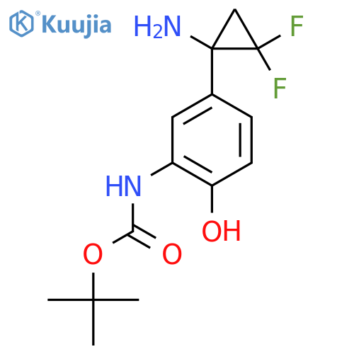 tert-butyl N-5-(1-amino-2,2-difluorocyclopropyl)-2-hydroxyphenylcarbamate structure