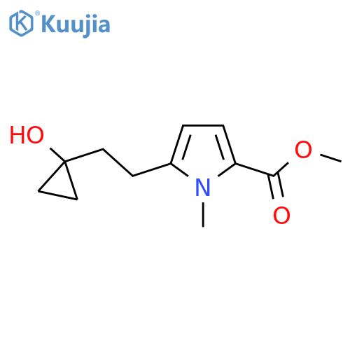 methyl 5-2-(1-hydroxycyclopropyl)ethyl-1-methyl-1H-pyrrole-2-carboxylate structure