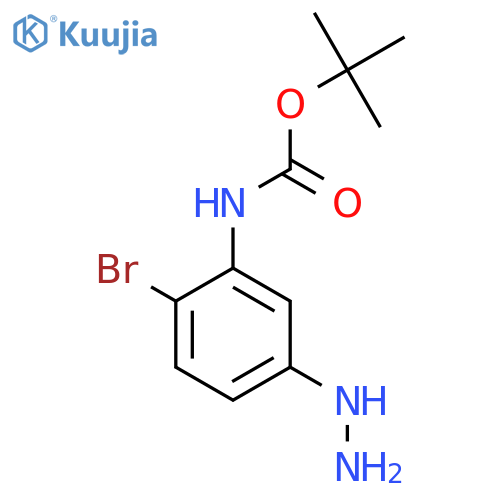 tert-butyl N-(2-bromo-5-hydrazinylphenyl)carbamate structure