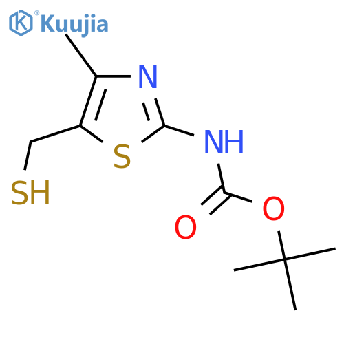 tert-butyl N-4-methyl-5-(sulfanylmethyl)-1,3-thiazol-2-ylcarbamate structure