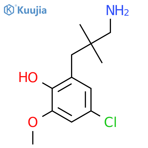 2-(3-amino-2,2-dimethylpropyl)-4-chloro-6-methoxyphenol structure