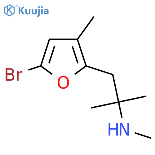 1-(5-bromo-3-methylfuran-2-yl)-2-methylpropan-2-yl(methyl)amine structure