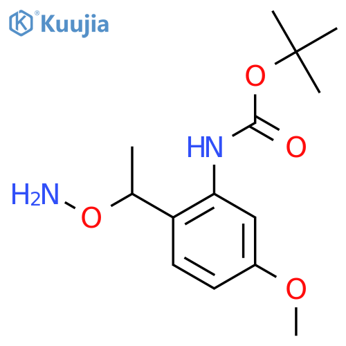 tert-butyl N-{2-1-(aminooxy)ethyl-5-methoxyphenyl}carbamate structure