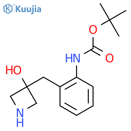 tert-butyl N-{2-(3-hydroxyazetidin-3-yl)methylphenyl}carbamate structure