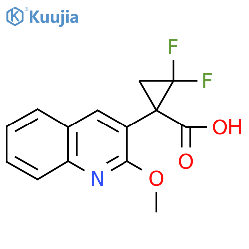 2,2-difluoro-1-(2-methoxyquinolin-3-yl)cyclopropane-1-carboxylic acid structure