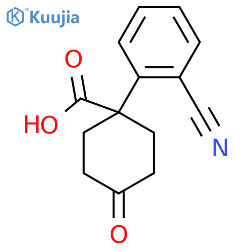 1-(2-cyanophenyl)-4-oxocyclohexane-1-carboxylic acid structure