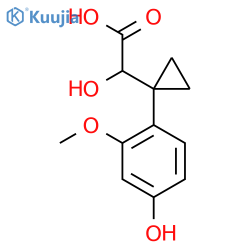 2-hydroxy-2-1-(4-hydroxy-2-methoxyphenyl)cyclopropylacetic acid structure
