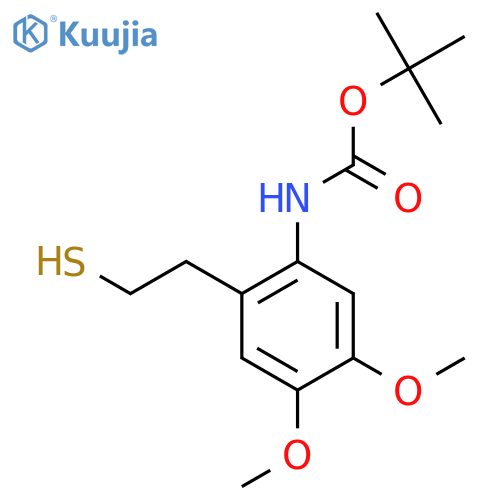 tert-butyl N-4,5-dimethoxy-2-(2-sulfanylethyl)phenylcarbamate structure
