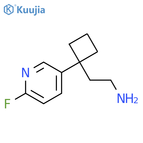 2-1-(6-fluoropyridin-3-yl)cyclobutylethan-1-amine structure