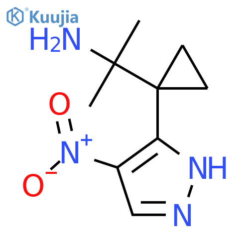 2-1-(4-nitro-1H-pyrazol-3-yl)cyclopropylpropan-2-amine structure