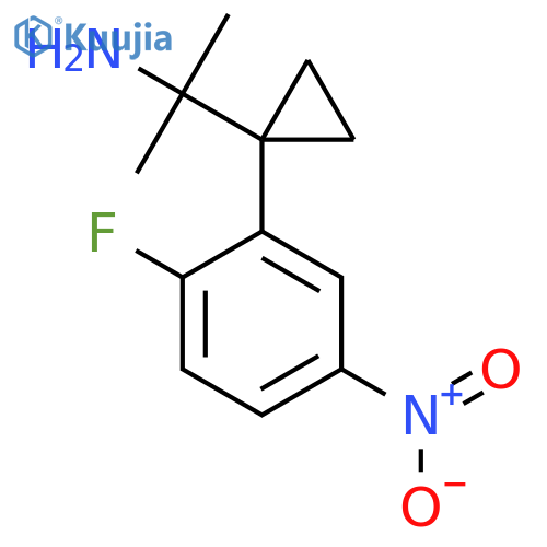 2-1-(2-fluoro-5-nitrophenyl)cyclopropylpropan-2-amine structure