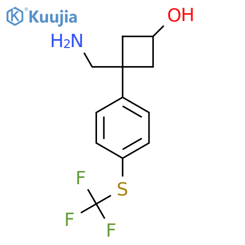 3-(aminomethyl)-3-{4-(trifluoromethyl)sulfanylphenyl}cyclobutan-1-ol structure