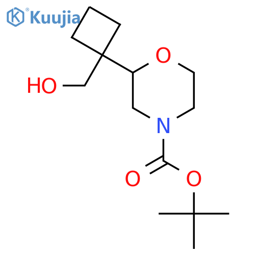 tert-butyl 2-1-(hydroxymethyl)cyclobutylmorpholine-4-carboxylate structure