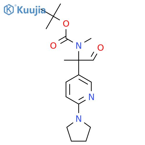 tert-butyl N-methyl-N-{1-oxo-2-6-(pyrrolidin-1-yl)pyridin-3-ylpropan-2-yl}carbamate structure