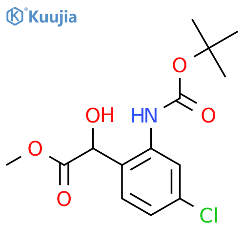 methyl 2-(2-{(tert-butoxy)carbonylamino}-4-chlorophenyl)-2-hydroxyacetate structure