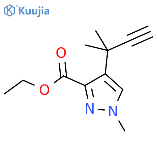 ethyl 1-methyl-4-(2-methylbut-3-yn-2-yl)-1H-pyrazole-3-carboxylate structure