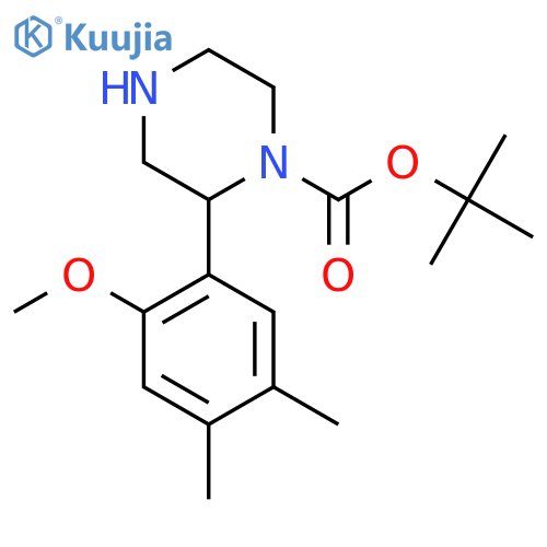tert-butyl 2-(2-methoxy-4,5-dimethylphenyl)piperazine-1-carboxylate structure