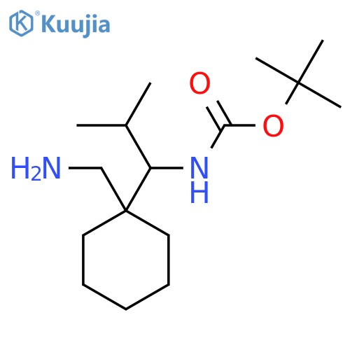 tert-butyl N-{1-1-(aminomethyl)cyclohexyl-2-methylpropyl}carbamate structure