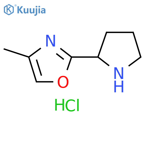 4-methyl-2-(pyrrolidin-2-yl)-1,3-oxazole hydrochloride structure