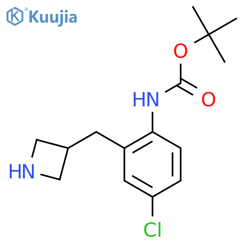 tert-butyl N-{2-(azetidin-3-yl)methyl-4-chlorophenyl}carbamate structure