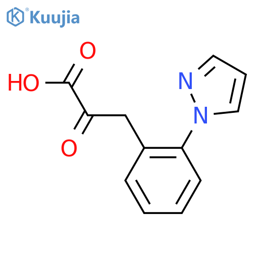 2-oxo-3-2-(1H-pyrazol-1-yl)phenylpropanoic acid structure