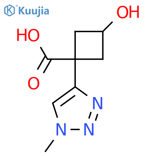 3-hydroxy-1-(1-methyl-1H-1,2,3-triazol-4-yl)cyclobutane-1-carboxylic acid structure