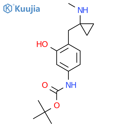tert-butyl N-(3-hydroxy-4-{1-(methylamino)cyclopropylmethyl}phenyl)carbamate structure
