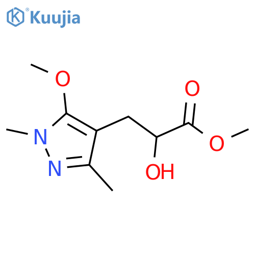 methyl 2-hydroxy-3-(5-methoxy-1,3-dimethyl-1H-pyrazol-4-yl)propanoate structure