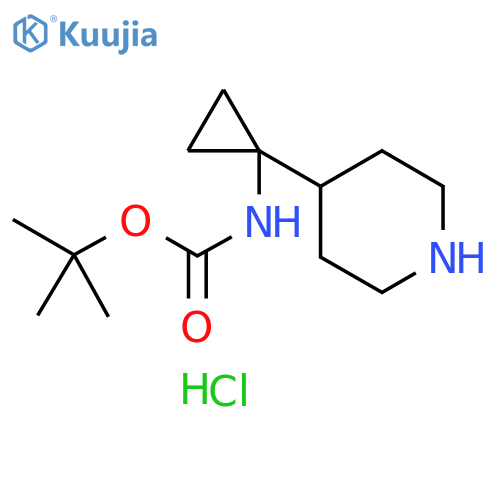 tert-butyl N-1-(piperidin-4-yl)cyclopropylcarbamate hydrochloride structure