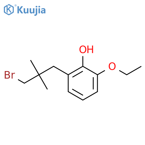 2-(3-bromo-2,2-dimethylpropyl)-6-ethoxyphenol structure