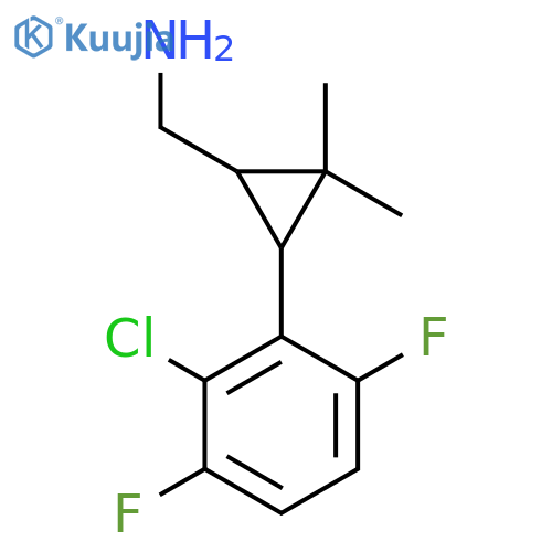 3-(2-chloro-3,6-difluorophenyl)-2,2-dimethylcyclopropylmethanamine structure