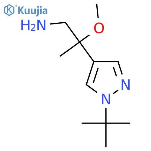 2-(1-tert-butyl-1H-pyrazol-4-yl)-2-methoxypropan-1-amine structure