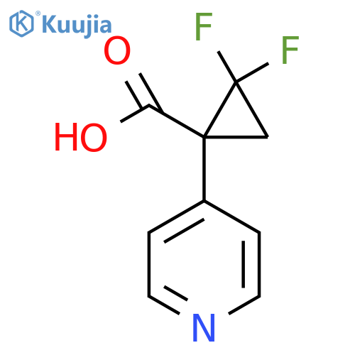 2,2-difluoro-1-(pyridin-4-yl)cyclopropane-1-carboxylic acid structure