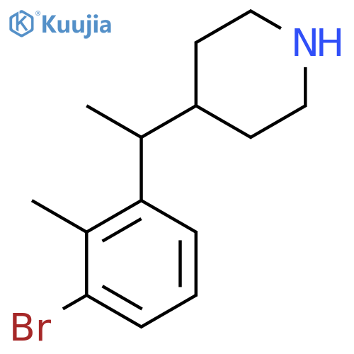 4-1-(3-bromo-2-methylphenyl)ethylpiperidine structure