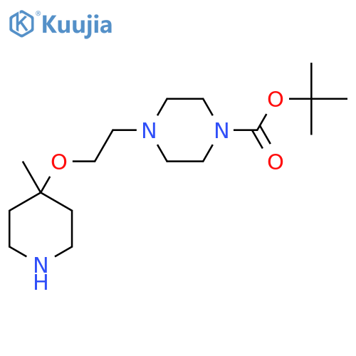 tert-butyl 4-{2-(4-methylpiperidin-4-yl)oxyethyl}piperazine-1-carboxylate structure