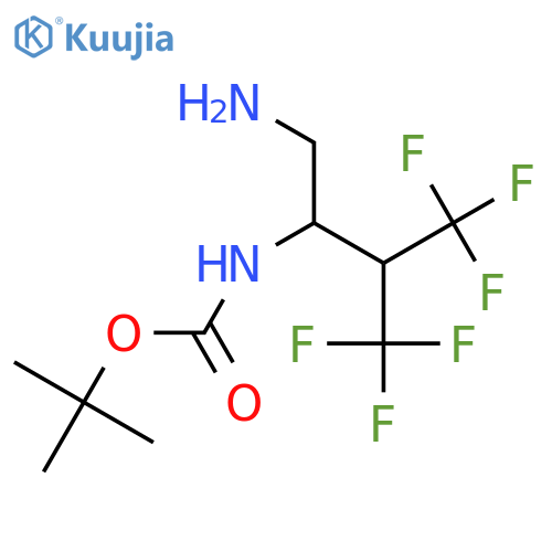 tert-butyl N-1-amino-4,4,4-trifluoro-3-(trifluoromethyl)butan-2-ylcarbamate structure