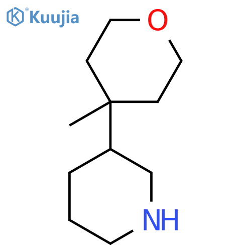 3-(4-Methyloxan-4-yl)piperidine structure