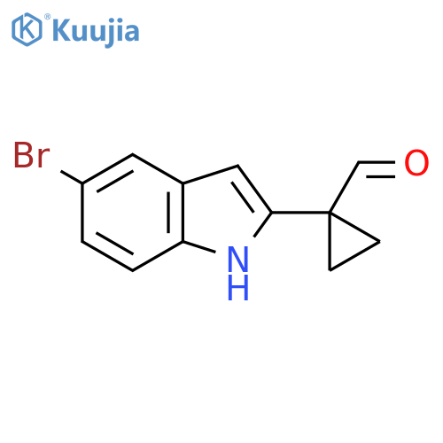 1-(5-bromo-1H-indol-2-yl)cyclopropane-1-carbaldehyde structure