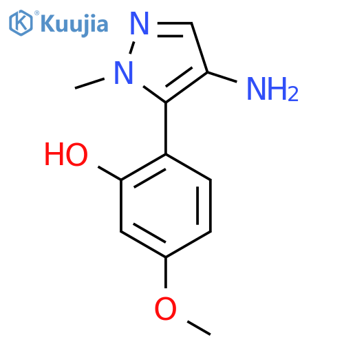 2-(4-amino-1-methyl-1H-pyrazol-5-yl)-5-methoxyphenol structure