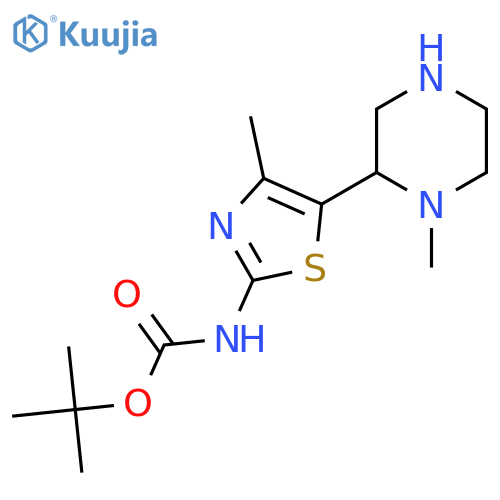 tert-butyl N-4-methyl-5-(1-methylpiperazin-2-yl)-1,3-thiazol-2-ylcarbamate structure