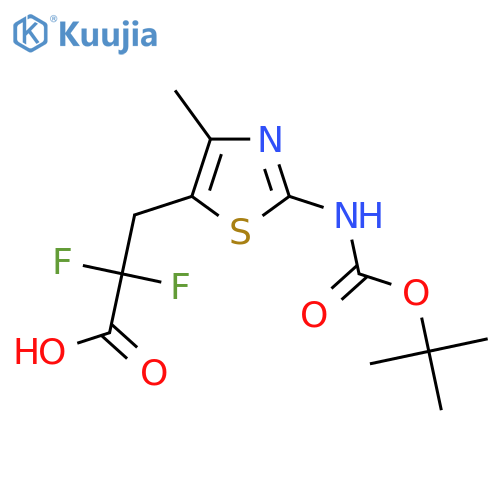 3-(2-{(tert-butoxy)carbonylamino}-4-methyl-1,3-thiazol-5-yl)-2,2-difluoropropanoic acid structure
